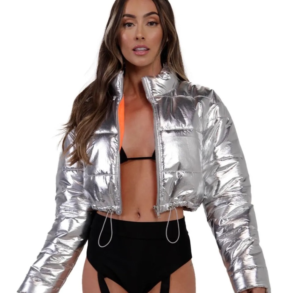Silver Women's Puffer Jacket